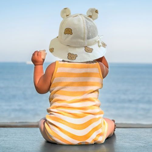 Chapeau Soleil™|Protection UV pour la tête le cou et les oreilles de bébé